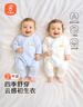 貝瑞加（Babyprints）新生兒連體衣2件裝嬰兒純棉內(nèi)衣薄款四季爬服柔軟寶寶哈衣 藍52 曬單實拍圖