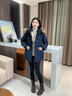 波司登（BOSIDENG）25年新款極寒90鵝絨羽絨服男女同款短款連帽保暖外套B250242317 【趨勢推薦】中山青5870 S 160/84A 體重約100-110斤 曬單實(shí)拍圖