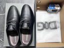 DQGECCO高端品牌輕奢男鞋簡(jiǎn)約百搭男士商務(wù)休閑皮鞋真皮軟底手工正裝皮鞋 黑色系帶四季款 41 (255mm) 曬單實(shí)拍圖