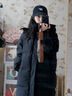 長(cháng)款羽絨服白鴨絨男女同款冬季保暖過(guò)膝校服極寒加絨加厚寬松外套 黑色 S 建議75到95斤 曬單實(shí)拍圖