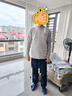 半大不?。╞andabuxiao）男大童毛衣純棉圓領高檔純色兒童中學生打底衫青少年針織衫毛線衣 淺灰色 190 適合170-175cm（120-145斤） 曬單實拍圖