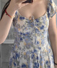 HOLLISTER25秋款法式一字肩露肩小飛袖連衣裙女裝359-5298 藍色碎花 XS (84A)短版 曬單實(shí)拍圖