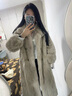 她芙（tafu）品牌女裝進(jìn)口獺兔毛皮草外套女2025冬季新款時(shí)尚氣質(zhì)皮毛一體大衣 淺米灰 M 曬單實(shí)拍圖