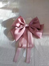 默研（MOYAN）在逃公主落難紅色緞面大蝴蝶結彈簧夾兒童精致顱頂后腦勺披發(fā)發(fā)夾 粉色  A09-102 曬單實(shí)拍圖