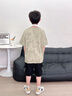DUTRIEUX男童夏裝短袖套裝夏季新款中大童兒童休閑衣服男孩帥氣潮時(shí)髦童裝 男童潮流百搭短袖套裝【米色】 160  碼【建議身高150-160cm】 曬單實(shí)拍圖