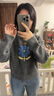 初語(yǔ)【插畫(huà)師聯(lián)名】花朵提花針織衫女2024年秋冬新款寬松柔暖毛衣 花灰色 S 曬單實(shí)拍圖