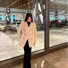 顧冰仿真皮草外套女冬季仿水貂絨皮草外套皮毛一體寬松感歐貂大衣 白色 S 90-110斤 曬單實(shí)拍圖