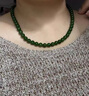 京鑒俄羅斯和田玉老料碧玉項鏈正陽(yáng)綠玉毛衣鏈菠菜綠女款附證書(shū) 收藏級8mm無(wú)黑點(diǎn) 曬單實(shí)拍圖