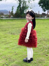 班喜迪女童連衣裙秋裝新款洋氣兒童公主裙周歲禮服秋冬季女寶寶網(wǎng)紗裙子 紅色 90 曬單實(shí)拍圖