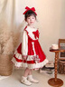 G.DUCKKIDS童裝女童連衣裙春秋兒童裙子中大童秋冬洛麗塔公主裙女孩夏天禮服 紅色+發(fā)夾【春秋款】 110 尺碼4~5歲【100-110cm】cm 曬單實(shí)拍圖