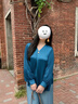 MsShe【輕職場垂感緞面】大碼女裝2025秋裝胖mm壓褶雪紡長袖襯衫 孔雀藍(lán)色現(xiàn)貨, 2XL 曬單實拍圖