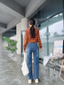 美麗衣櫥（BEAUTIFUL WARDROBE）美式復古牛仔褲女2025秋季直筒闊腿褲女寬松百搭拖地長(cháng)褲子女 曬單實(shí)拍圖
