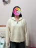 茵曼（INMAN）2025秋冬女裝新款羊毛圈圈紗連帽拉鏈毛衣寬松長(cháng)袖保暖上衣 白色 XL 曬單實(shí)拍圖