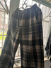 左西女童加絨褲子秋冬加厚保暖2025新款兒童復古格紋褲大童闊腿褲 黑白格 130 cm 曬單實(shí)拍圖