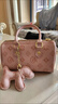 chongsukei小&ck夏天高級質(zhì)感時(shí)尚手提枕頭包包包女2025七夕單肩斜挎包 粉紅色 -需要禮盒備注贈送 曬單實(shí)拍圖