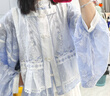 七月夕原創(chuàng  ) 奇珍異貝 小清新改良琵琶袖刺繡比甲褶裙通勤漢服套裝 奇珍異貝 小比甲 現貨 M 曬單實(shí)拍圖