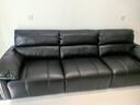 顧家家居（KUKA）輕奢風(fēng)沙發(fā)1381【舒適版】堅韌耐磨頭層牛皮騎士黑3.01m大三人位 曬單實(shí)拍圖