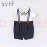 davebell戴維貝拉童裝夏裝新生兒爬服嬰兒男寶寶連體衣洋氣哈衣DB2220946藏青色100cm 曬單實(shí)拍圖