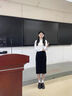 Khwfjas國際一線品牌半身裙女包臀裙一步裙職業(yè)裙正裝裙西裝裙高腰裙 黑色 半身裙 4XL 曬單實拍圖