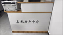 惠旭飯店餐飲美發(fā)收銀臺服裝店柜臺桌便利店美容院店鋪小型前臺接待臺 白色+木紋右高+送LED燈 30*60*10 曬單實(shí)拍圖
