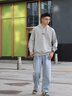 gxgjeans男裝 多色潮流字母美式復古寬松連帽衛衣 25秋新品 灰色 L (175) 曬單實(shí)拍圖