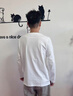 稻草人兩件裝純棉長(cháng)袖t恤男士T恤秋冬打底衫男圓領(lǐng)純色百搭秋衣男上裝 暮靄藍+白色 XL 曬單實(shí)拍圖