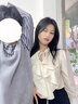 蝶嬌諾（DIEJIAONUO）新款連衣裙子女裝2025年早秋穿搭甜辣純欲風(fēng)氣質(zhì)女神范短裙套裝女 6019白色+灰色裙子【沒鏈子的】 S 曬單實(shí)拍圖