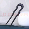 左歐（Zuoou）短小發(fā)簪U型發(fā)量少波浪木簪古風(fēng)發(fā)釵發(fā)詹日常通勤丸子頭盤發(fā)簪子 黑檀波浪u型木釵 約12厘米 曬單實(shí)拍圖