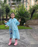 正雨雨衣兒童小學(xué)生幼兒園雨披上學(xué)專(zhuān)用防暴雨男女童書(shū)包位 甜酷小兔【升級防水高領(lǐng)+高清大帽檐+雙層防水門(mén)襟】 L【110-125cm】 曬單實(shí)拍圖