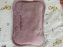 小米適用智能熱水袋充電式防爆暖水袋暖寶寶電暖寶 數顯排氣-櫻花粉絨套+防爆夾 曬單實(shí)拍圖