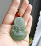汐唯輕奢和田玉菩薩吊墜青玉坐蓮觀音玉墜男項(xiàng)鏈六字真言玉牌玉石玉佩 曬單實(shí)拍圖
