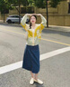 妍莉芬（yanlifen）外搭針織開衫女裝2025年新款秋季穿搭衣服針織衫女士毛衣外套上衣 駝黃色 均碼 【80-135斤】 曬單實(shí)拍圖