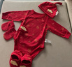 優(yōu)奇新生兒大紅色連體衣嬰兒哈衣春秋純棉初生和尚服爬服男女寶寶內(nèi)衣 曬單實拍圖