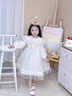 G.DUCKKIDS公主裙女童禮服春秋兒童連衣裙高端輕奢生日禮物女孩婚紗走秀衣服 米色 100 適合90-100cm年齡3-4歲 曬單實(shí)拍圖