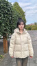 鴨鴨（YAYA）蓄熱短款羽絨服女2025年冬季新款時尚休閑寬松加厚保暖小個子外套 米色 M (建議110-125斤) 曬單實拍圖