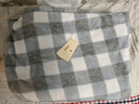 無印良品毛毯加厚加絨法蘭絨春秋季午睡毯子被子兒童午睡毯150x200cm 灰格 曬單實(shí)拍圖