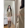 GARNUO小西裝外套女開(kāi)春穿搭一整套2025春秋新款小個(gè)子休閑短裙西服套裝 卡其色半裙套裝【西裝+半裙】 L 【111-120斤】 曬單實(shí)拍圖