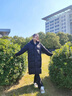 鴨鴨（YAYA）長(zhǎng)款過(guò)膝羽絨服男女同款2024年冬季新款時(shí)尚連帽御寒保暖加厚外套 黑色 L 曬單實(shí)拍圖