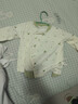 婧麒（JOYNCLEON）新生嬰兒衣服純棉秋款初生男女寶寶春秋睡衣分體打底內衣套裝 蒲公英綠色 【高腰款】 73 cm 曬單實拍圖