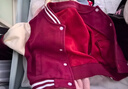 嘟嘟家兒童秋款外套男童撞色拼接棒球服洋氣女童外衣寶寶童裝 紅色 120 曬單實(shí)拍圖