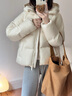 森馬（Semir）輕松|羽絨服女冬90絨子三防花苞帽插肩袖2025面包服109725113028 曬單實(shí)拍圖