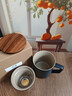 叁旬（sanxun） 知行陶瓷泡茶馬克杯帶蓋過(guò)濾水杯女男辦公室茶水分離杯子定制 知行【禪風(fēng)黑】 曬單實(shí)拍圖