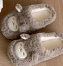 名創(chuàng  )優(yōu)品（MINISO）羊咩咩棉拖鞋女冬季包跟家居室內厚底月子毛毛拖鞋深灰38-39 曬單實(shí)拍圖