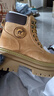 駱駝（CAMEL）女靴休閑百搭工裝靴厚底增高馬丁靴 L24W076611土黃色 37 曬單實拍圖