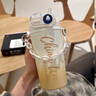 斌諾（BIN NUO）保溫杯女士高顏值吸管杯316不銹鋼雙飲口水杯學(xué)生吸管咖啡杯子 咖色【單杯無(wú)手鏈貼紙】 500ml 曬單實(shí)拍圖