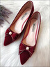 歐品臣婚鞋女紅色高跟鞋新娘敬酒絕美婚紗鞋中式宴會(huì )新款訂婚女鞋不累腳 酒紅色6厘米 37 曬單實(shí)拍圖