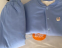 良良【精選】嬰兒秋冬套裝寶寶純棉加厚衣服兒童分體保暖睡袋100G棉 咕咪-夾棉正襟套裝|80cm 均碼 適合室內溫度10-20° 曬單實(shí)拍圖