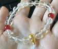 中國黃金（CHINA GOLD）黃財神鴻運招財時(shí)尚手鏈女白水晶足金手串紀念日生日禮物送女朋友 三通葫蘆白水晶手串 曬單實(shí)拍圖
