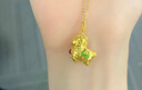 世紀緣珠寶古法黃金吊墜女999足金三花萌馬琺瑯點(diǎn)睛吊墜送女友禮物 3.8g三花萌馬吊墜【綠】 曬單實(shí)拍圖