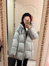可茵（Keyin）羽絨棉服女2025年冬季新款韓版寬松面包服中長(cháng)款連帽棉衣外套女 淺藍色 M 曬單實(shí)拍圖
